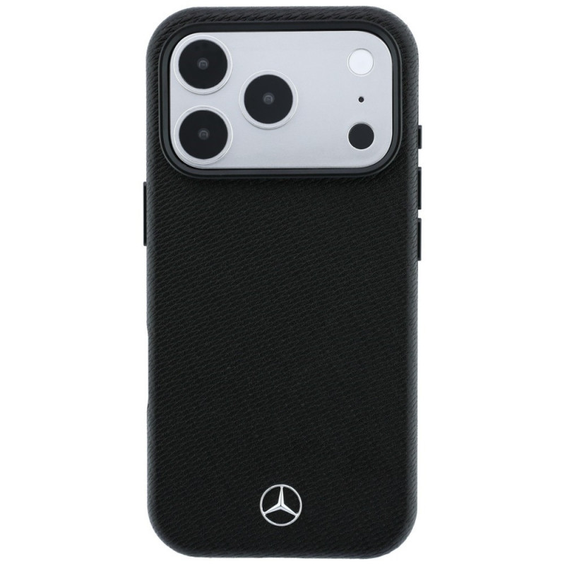 Funda Mercedes-Benz Case Grill Pattern and Card Wallet Leather MagSafe para Apple iPhone 18 Pro Max / 17 Pro Max, negra