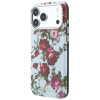 Funda MagSafe Guess GUE6026 Blossom Roses Print para Apple iPhone 18 Pro / 17 Pro, azul