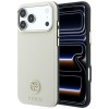 Funda MagSafe Guess GUE005545 Grained Round Strass Logo para Apple iPhone 18 Pro / 17 Pro, beige