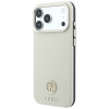 Funda MagSafe Guess GUE005545 Grained Round Strass Logo para Apple iPhone 18 Pro / 17 Pro, beige