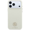 Funda MagSafe Guess GUE005545 Grained Round Strass Logo para Apple iPhone 18 Pro / 17 Pro, beige