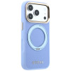 Funda Guess Ring Stand 360 Grained Classic Logo MagSafe para Apple iPhone 18 Pro Max / 17 Pro Max, azul claro