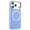 Funda Guess Ring Stand 360 Grained Classic Logo MagSafe para Apple iPhone 18 Pro / 17 Pro, azul claro