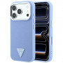 Funda rígida Guess Grained Triangle Logo MagSafe para Apple iPhone 18 Pro / 17 Pro, azul