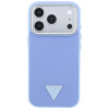 Funda rígida Guess Grained Triangle Logo MagSafe para Apple iPhone 18 Pro / 17 Pro, azul