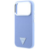 Funda rígida Guess Grained Triangle Logo MagSafe para Apple iPhone 18 Pro / 17 Pro, azul