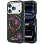 Funda rígida Guess GUE6042 IML Glitter Blossom Roses MagSafe para Apple iPhone 18 Pro Max / 17 Pro Max, negra