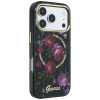 Funda rígida Guess GUE6042 IML Glitter Blossom Roses MagSafe para Apple iPhone 18 Pro Max / 17 Pro Max, negra