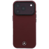 Funda MagSafe de piel con patrón de parrilla Mercedes-Benz y set de cartera para tarjetas para Apple iPhone 18 Pro / 17 Pro, burdeos