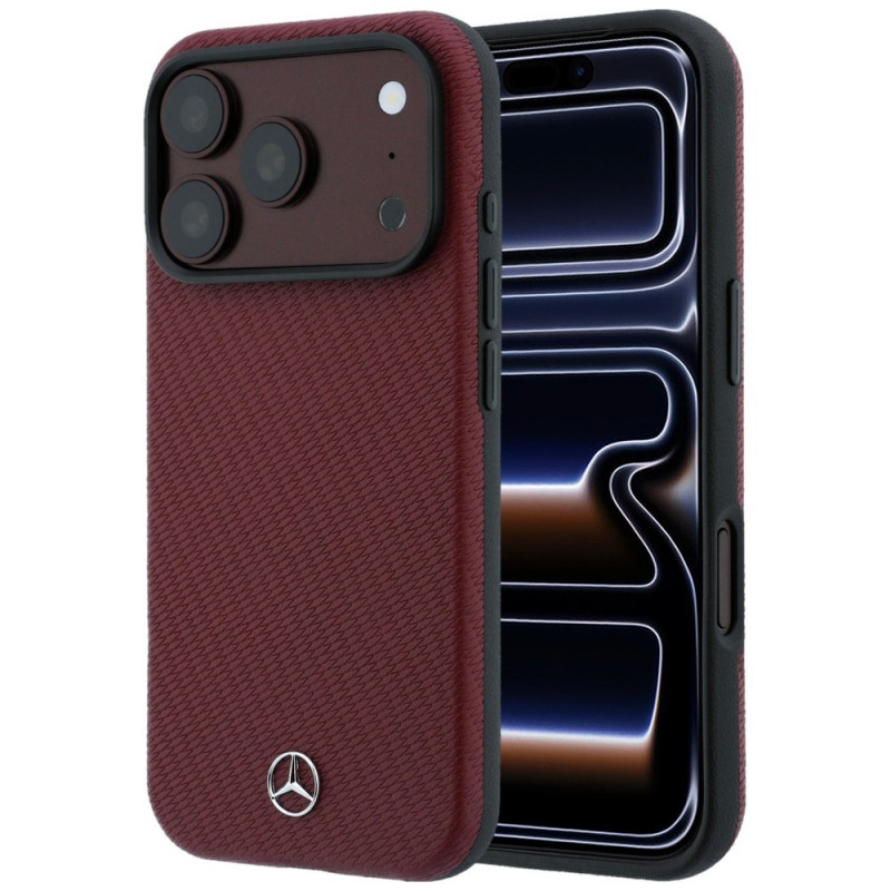 Funda Mercedes-Benz Grill Pattern con cartera para tarjetas de piel MagSafe para Apple iPhone 18 Pro Max / 17 Pro Max, negra