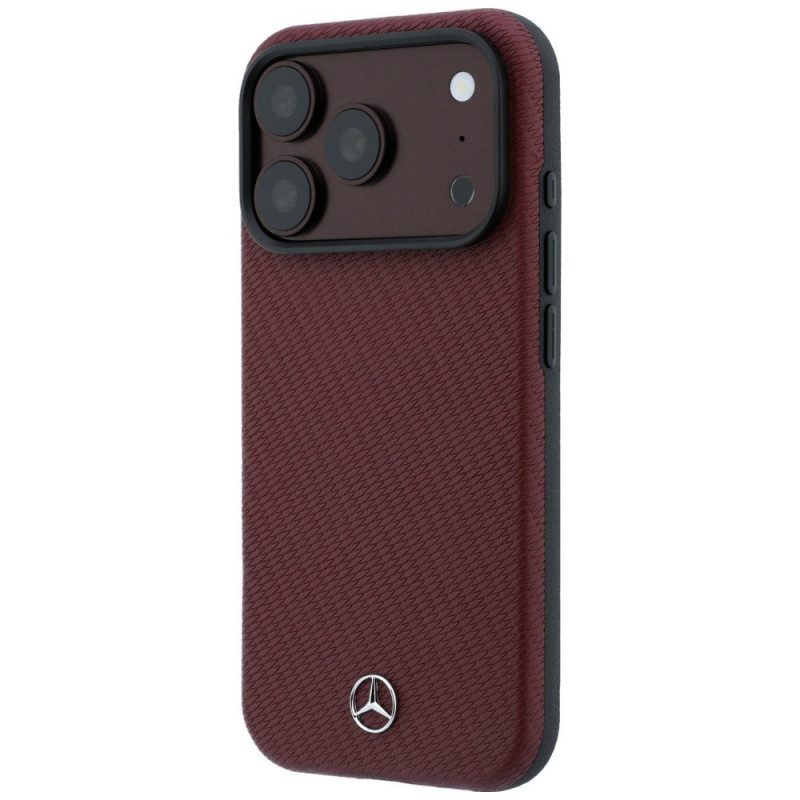 Funda Mercedes-Benz Grill Pattern con cartera para tarjetas de piel MagSafe para Apple iPhone 18 Pro Max / 17 Pro Max, negra