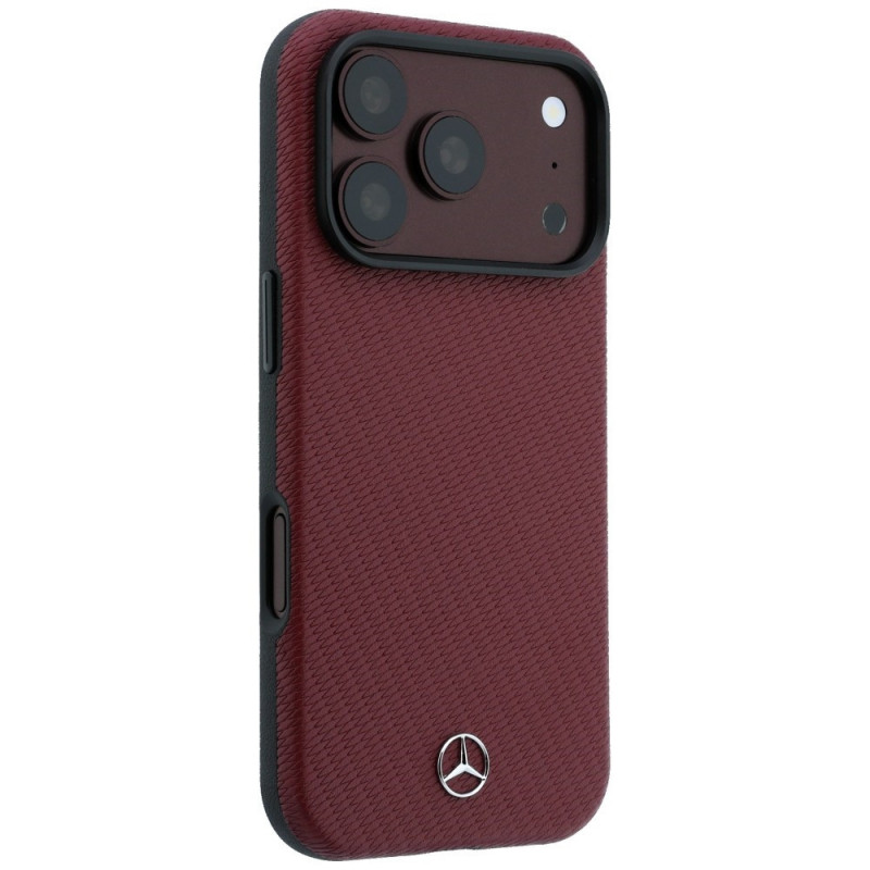 Funda Mercedes-Benz Grill Pattern con cartera para tarjetas de piel MagSafe para Apple iPhone 18 Pro Max / 17 Pro Max, negra