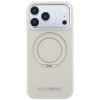 Funda MagSafe Karl Lagerfeld Ring Stand 360 Saffiano Classic Logo para Apple iPhone 18 Pro / 17 Pro, beige