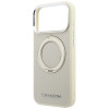 Funda MagSafe Karl Lagerfeld Ring Stand 360 Saffiano Classic Logo para Apple iPhone 18 Pro / 17 Pro, beige