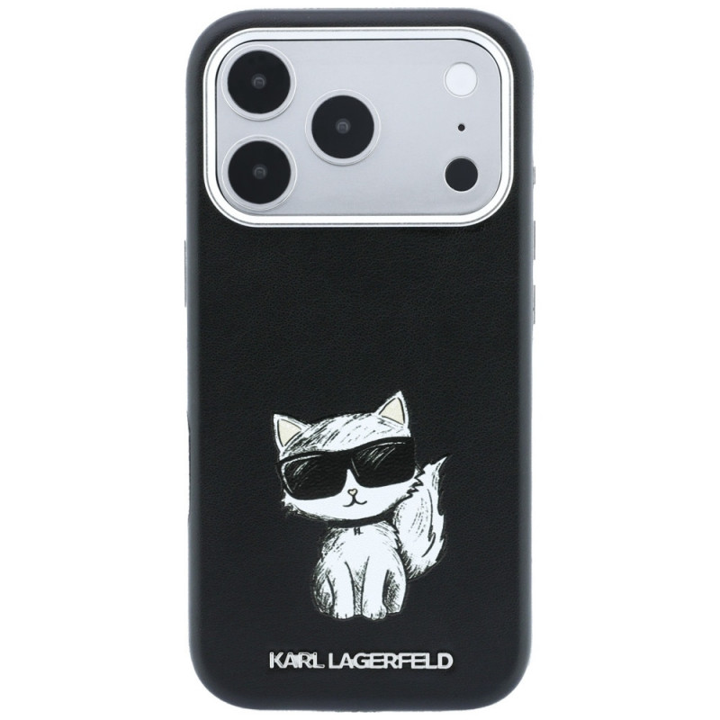 Funda MagSafe Karl Lagerfeld Smooth Choupette Sketch para Apple iPhone 18 Pro Max / 17 Pro Max, negra