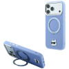 Funda MagSafe Karl Lagerfeld with Ring Stand 360 Choupette Head Pin para Apple iPhone 18 Pro Max / 17 Pro Max, azul claro (KF003220)