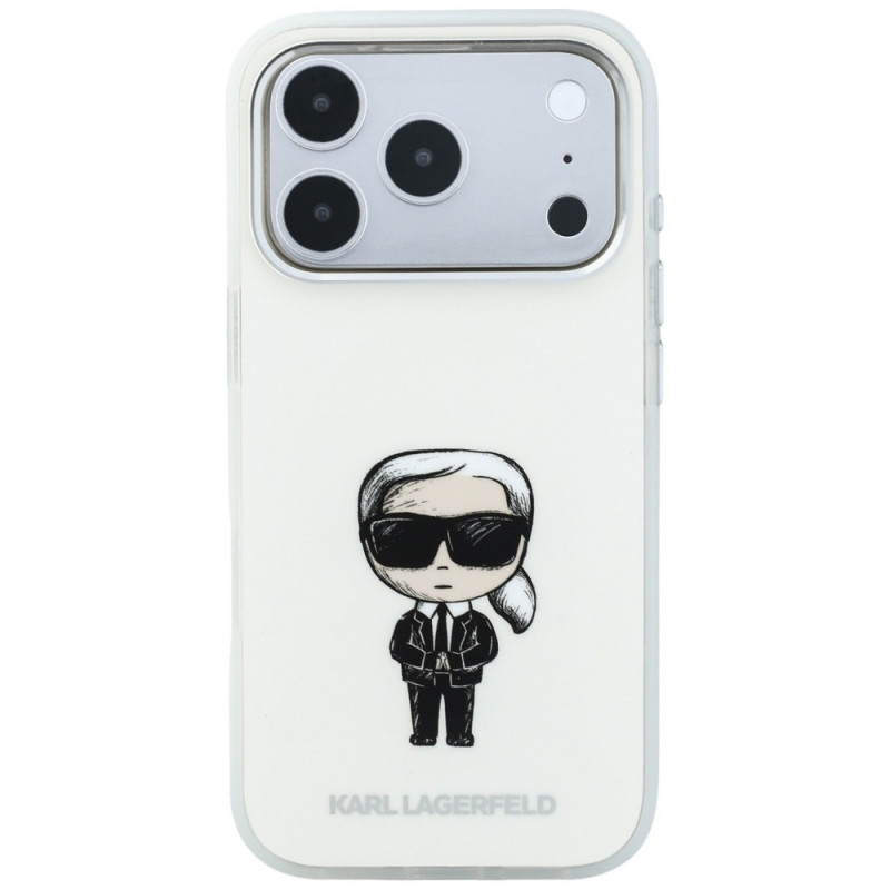 Funda MagSafe Karl Lagerfeld IML Ikonik Sketch Print para Apple iPhone 18 Pro Max / 17 Pro Max, beige (KLD22794)