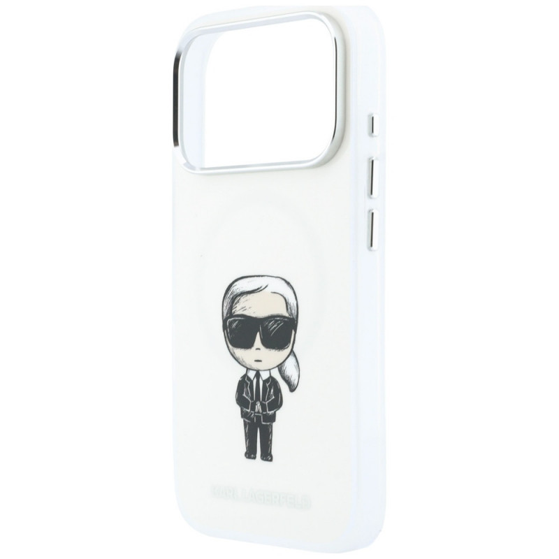 Funda MagSafe Karl Lagerfeld IML Ikonik Sketch Print para Apple iPhone 18 Pro Max / 17 Pro Max, beige (KLD22794)
