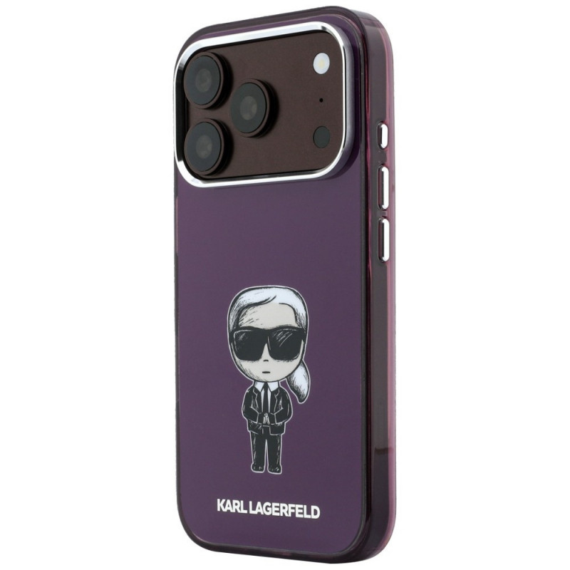 Funda MagSafe Karl Lagerfeld IML Ikonik Sketch Print para Apple iPhone 18 Pro / 17 Pro, granate