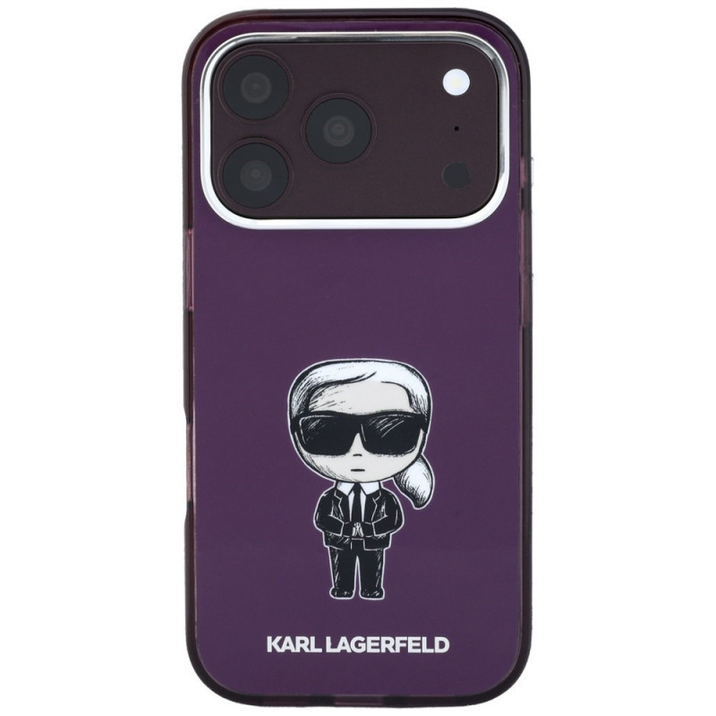 Funda MagSafe Karl Lagerfeld IML Ikonik Sketch Print para Apple iPhone 18 Pro / 17 Pro, granate