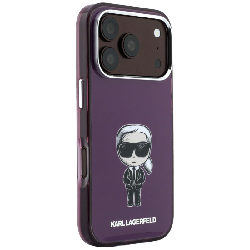 Funda MagSafe Karl Lagerfeld IML Ikonik Sketch Print para Apple iPhone 18 Pro / 17 Pro, granate