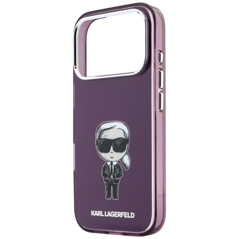 Funda MagSafe Karl Lagerfeld IML Ikonik Sketch Print para Apple iPhone 18 Pro / 17 Pro, granate