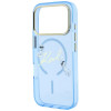 Funda MagSafe Script Logo Karl Lagerfeld para Apple iPhone 18 Pro / 17 Pro, azul claro