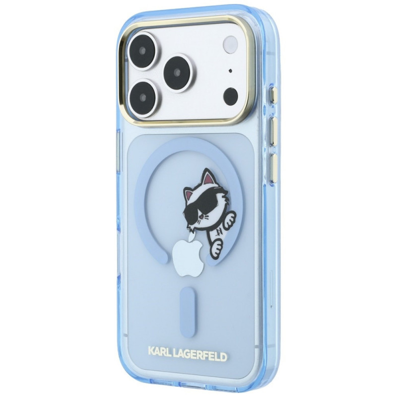 Funda MagSafe Peekaboo Logo Karl Lagerfeld para Apple iPhone 18 Pro Max / 17 Pro Max, azul