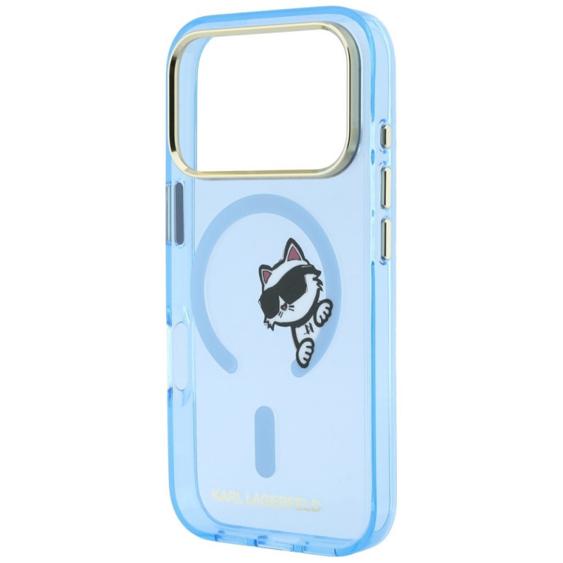 Funda MagSafe Peekaboo Logo Karl Lagerfeld para Apple iPhone 18 Pro Max / 17 Pro Max, azul