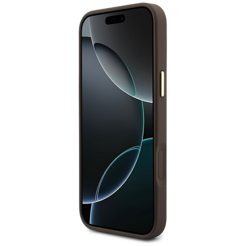 Funda Guess 4G con cartera, MagSafe, para Apple iPhone 18 Pro / 17 Pro, marrón