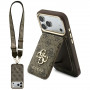 Funda Guess 4G con monedero y cordón, MagSafe, para Apple iPhone 18 Pro / 17 Pro, marrón