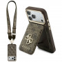 Funda Guess 4G con cartera y cordón, MagSafe, para Apple iPhone 18 Pro Max / 17 Pro Max, marrón