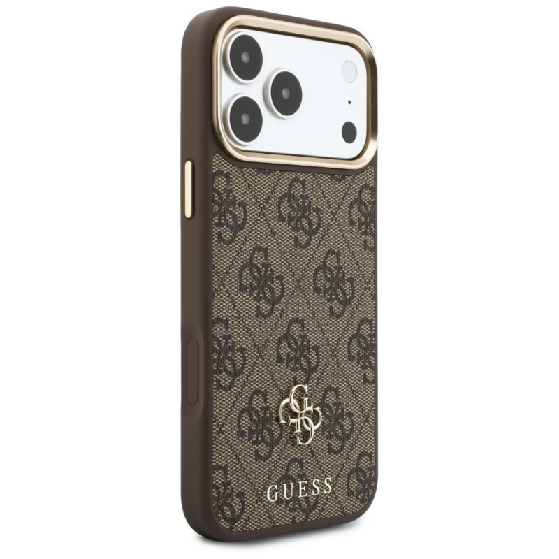 Funda Guess 4G con cartera y cordón, MagSafe, para Apple iPhone 18 Pro Max / 17 Pro Max, marrón