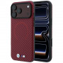 Funda MagSafe BMW M Carbon Printed Ring para Apple iPhone 18 Pro / 17 Pro, burdeos