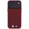 Funda MagSafe BMW M Carbon Printed Ring para Apple iPhone 18 Pro / 17 Pro, burdeos
