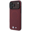 Funda MagSafe BMW M Carbon Printed Ring para Apple iPhone 18 Pro Max / 17 Pro Max, roja