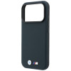 Funda MagSafe BMW M Quadrille Kevlar Metal Logo para Apple iPhone 18 Pro Max / 17 Pro Max, azul marino
