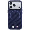 Funda MagSafe BMW M Carbon Printed Ring para Apple iPhone 18 Pro / 17 Pro, azul marino