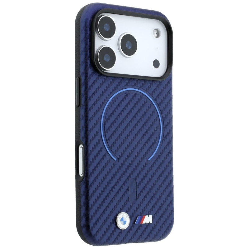 Funda MagSafe BMW M Carbon Printed Ring para Apple iPhone 18 Pro / 17 Pro, azul marino