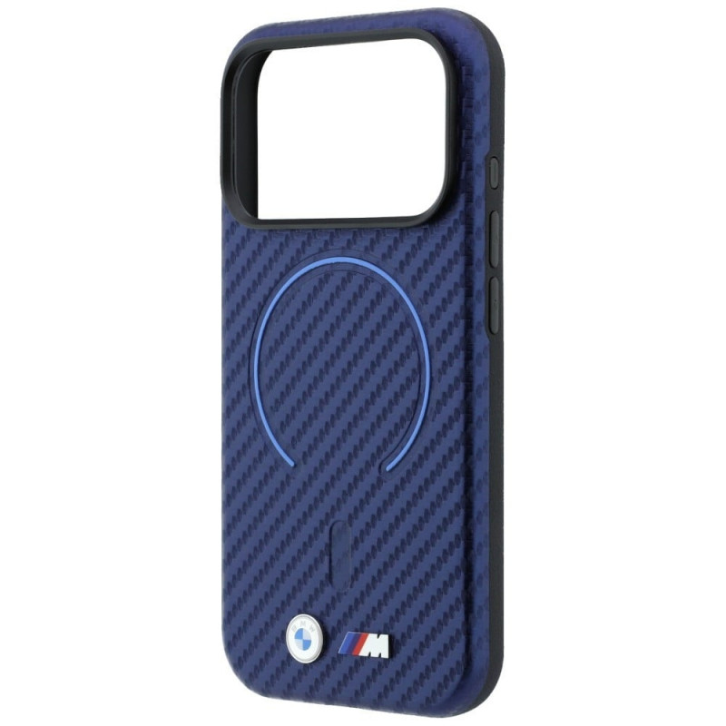 Funda MagSafe BMW M Carbon Printed Ring para Apple iPhone 18 Pro / 17 Pro, azul marino