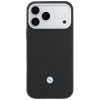 BMW Funda y set de cartera con patrón acolchado y logo metálico para Apple iPhone 18 Pro / 17 Pro, negro