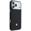 BMW Funda y set de cartera con patrón acolchado y logo metálico para Apple iPhone 18 Pro / 17 Pro, negro