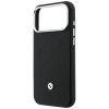 BMW Funda con patrón acolchado y logotipo metálico + set de cartera para Apple iPhone 18 Pro Max / 17 Pro Max, negro