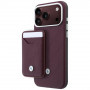 BMW Funda y set de cartera con patrón acolchado y logo metálico para Apple iPhone 18 Pro Max / 17 Pro Max, burdeos