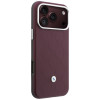BMW Funda y set de cartera con patrón acolchado y logo metálico para Apple iPhone 18 Pro Max / 17 Pro Max, burdeos