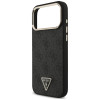 Funda MagSafe Guess 4G Triangle Logo para Apple iPhone 18 Pro Max / 17 Pro Max, negro dorado