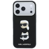 Funda Karl Lagerfeld Saffiano Karl&Choupette Heads Pins Strap Logo para Apple iPhone 18 Pro / 17 Pro, negra