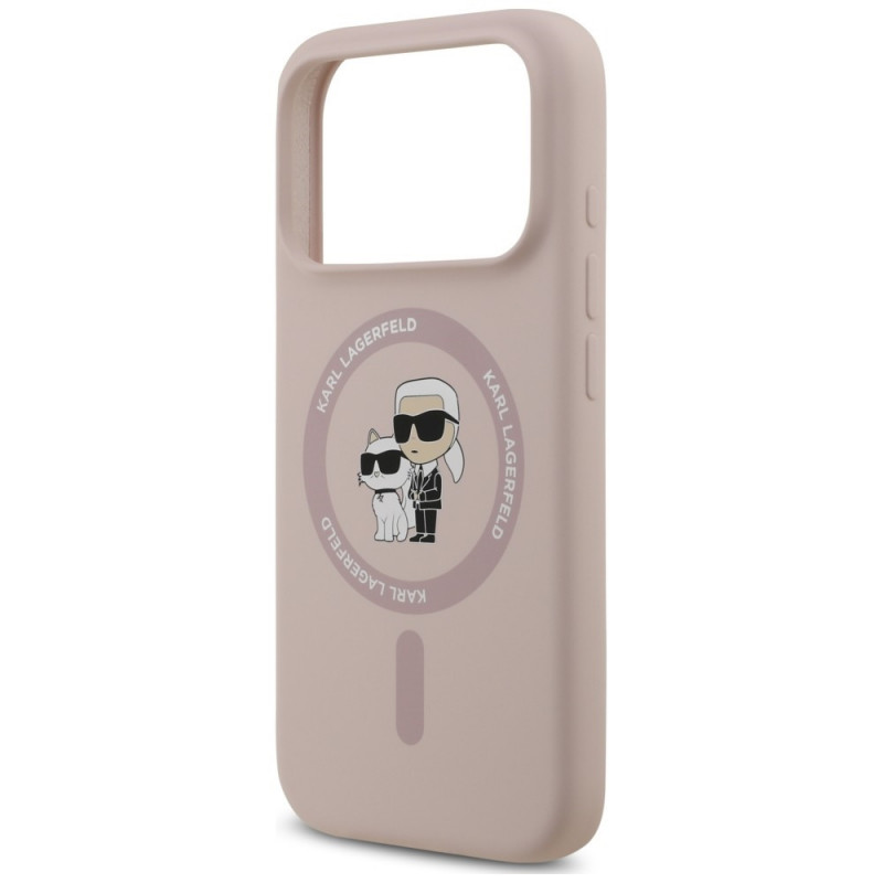 Funda MagSafe con anillo Silicone Karl&Choupette Karl Lagerfeld para Apple iPhone 18 Pro / 17 Pro, negra