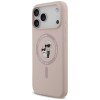Funda MagSafe con anillo Silicone Karl&Choupette Karl Lagerfeld para Apple iPhone 18 Pro Max / 17 Pro Max, rosa