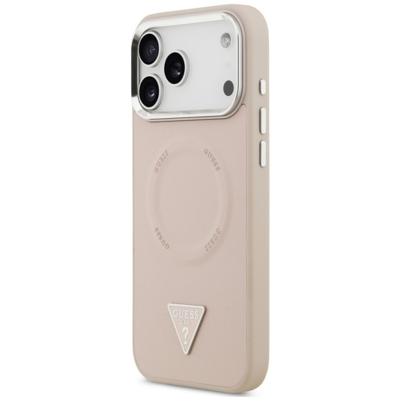 Funda MagSafe Triangle Logo Guess para Apple iPhone 18 Pro Max / 17 Pro Max, rosa